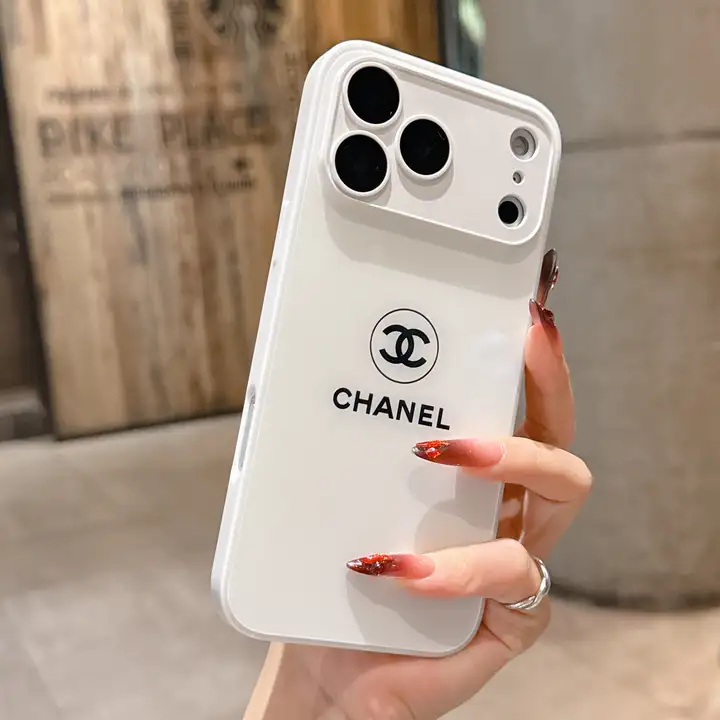 シャネルiphone18proケース 背面強化ガラス